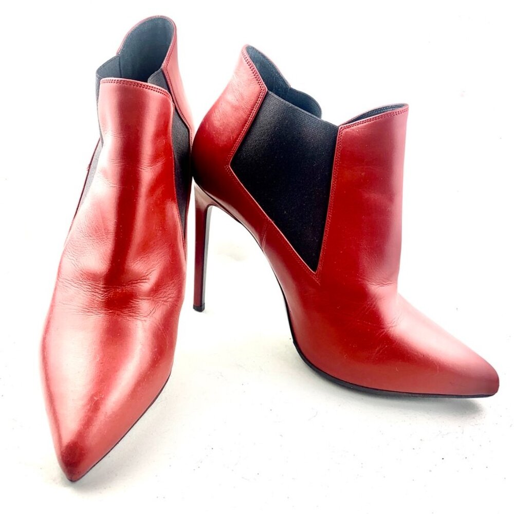 Yves Saint Laurent  YSL  Red Ankle Bootie